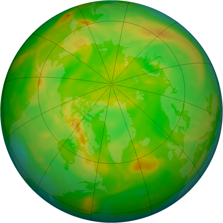 Arctic ozone map for 02 June 2014